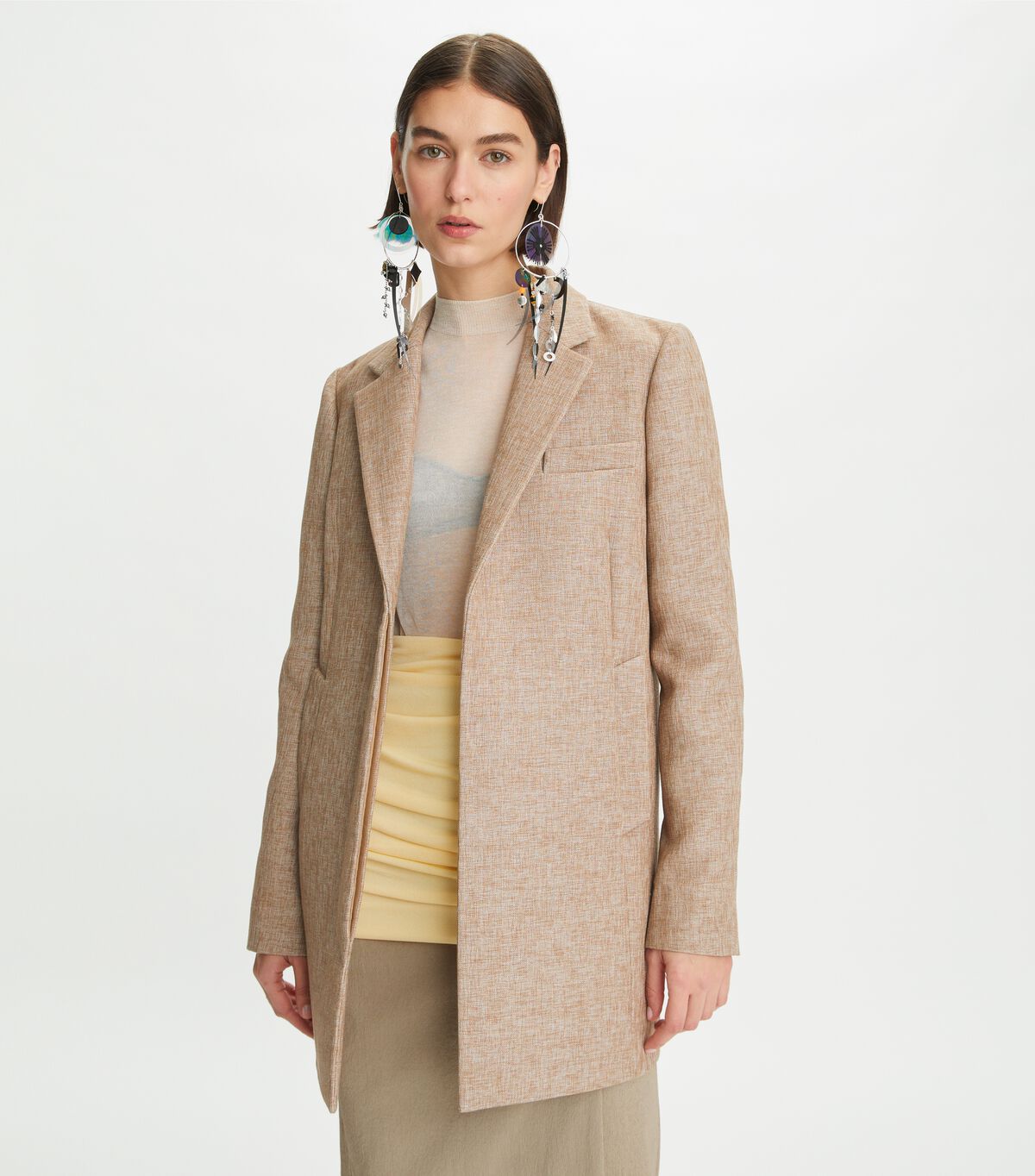 Beige Women\'s Tory Burch Relaxed Wool Blazers | NDRIZM-847