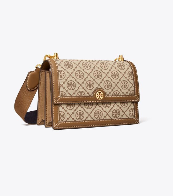 Beige Women\'s Tory Burch Small T Monogram Shoulder Bags | JZTPWN-934