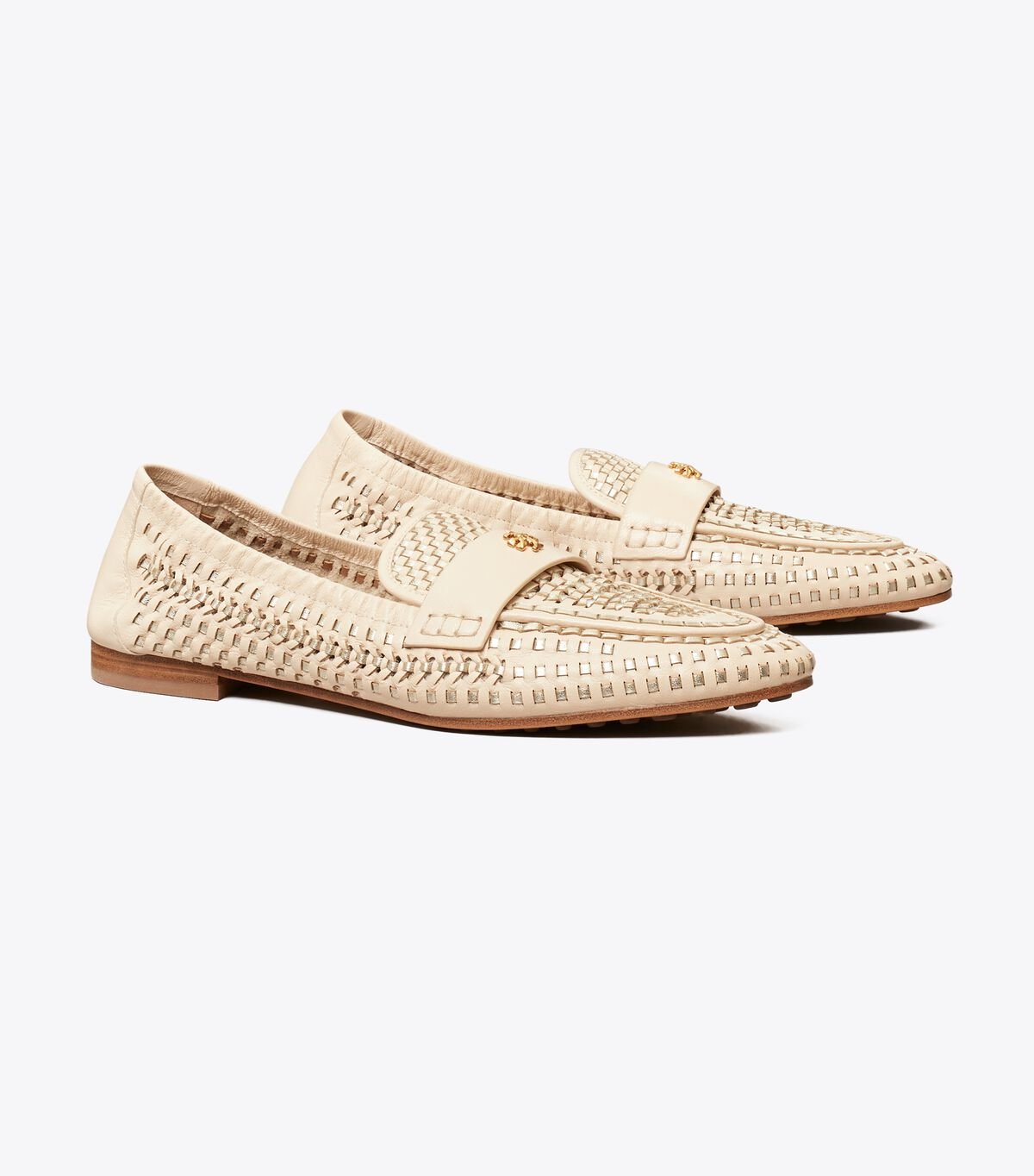 Beige Women\'s Tory Burch Woven Loafers | EGLXBC-396