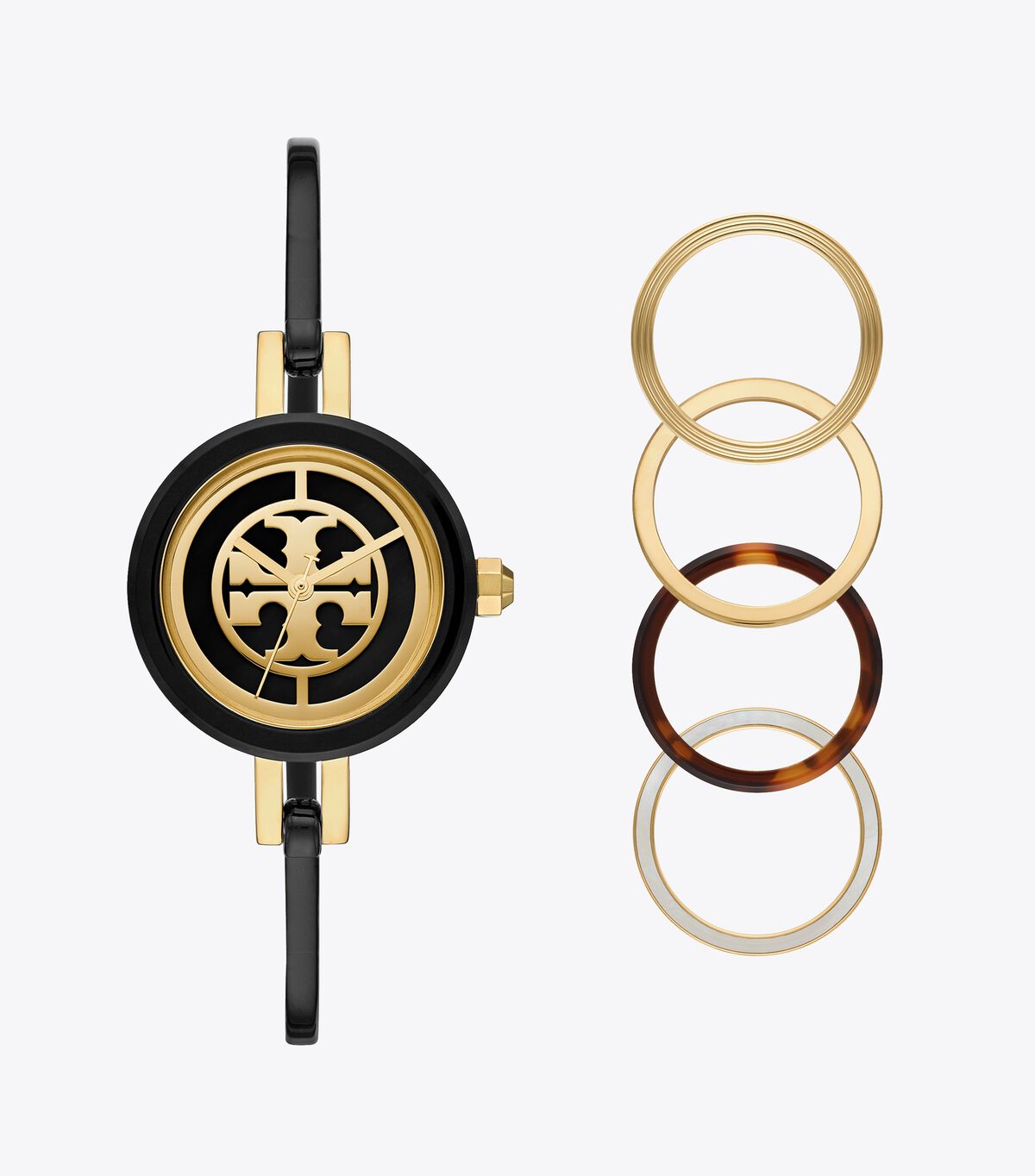 Black / Gold Women\'s Tory Burch Reva Bangle 29 Mm Watches | BQXKMG-781