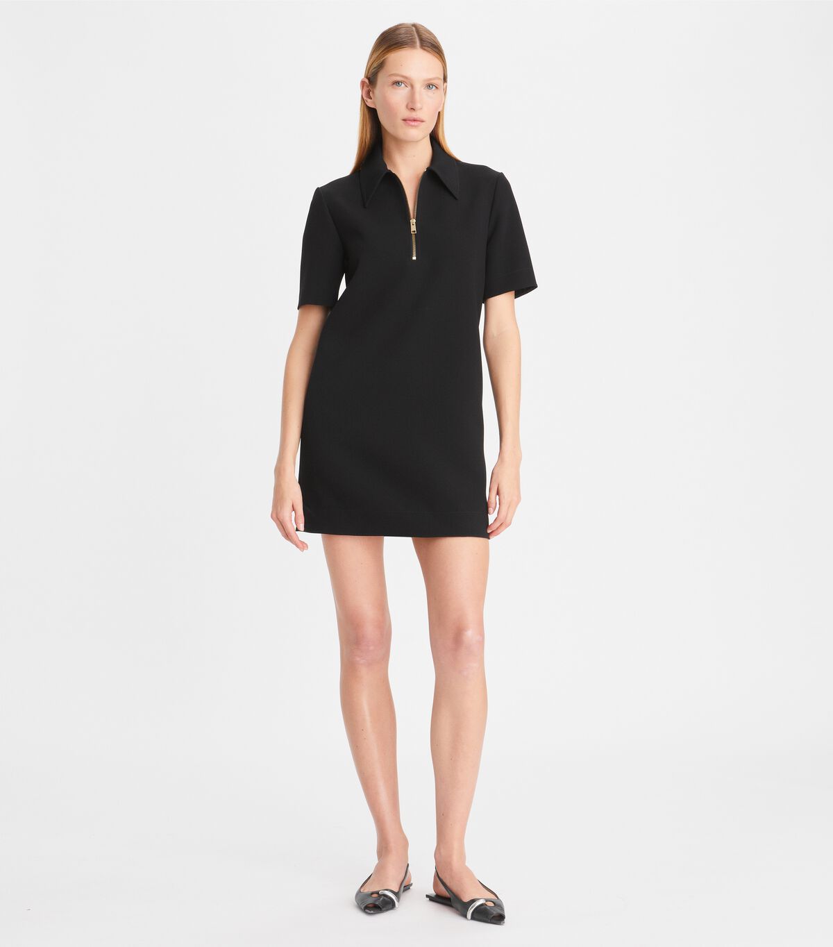 Black Women\'s Tory Burch Crepe Polo Dress | ZAKCQB-732