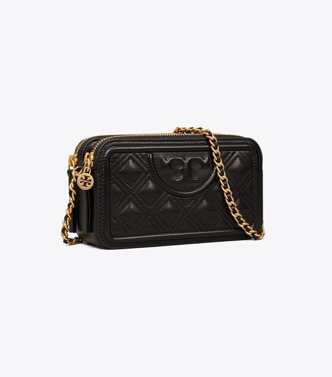 Black Women\'s Tory Burch Fleming Double-zip Mini Bags | BOUDSG-380