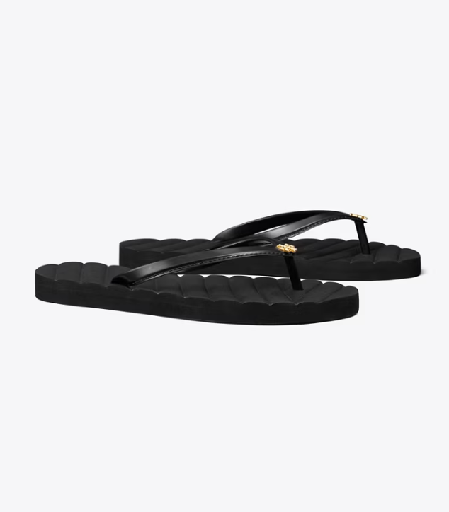 Black Women\'s Tory Burch Kira Flip Flops | CRKLPN-584