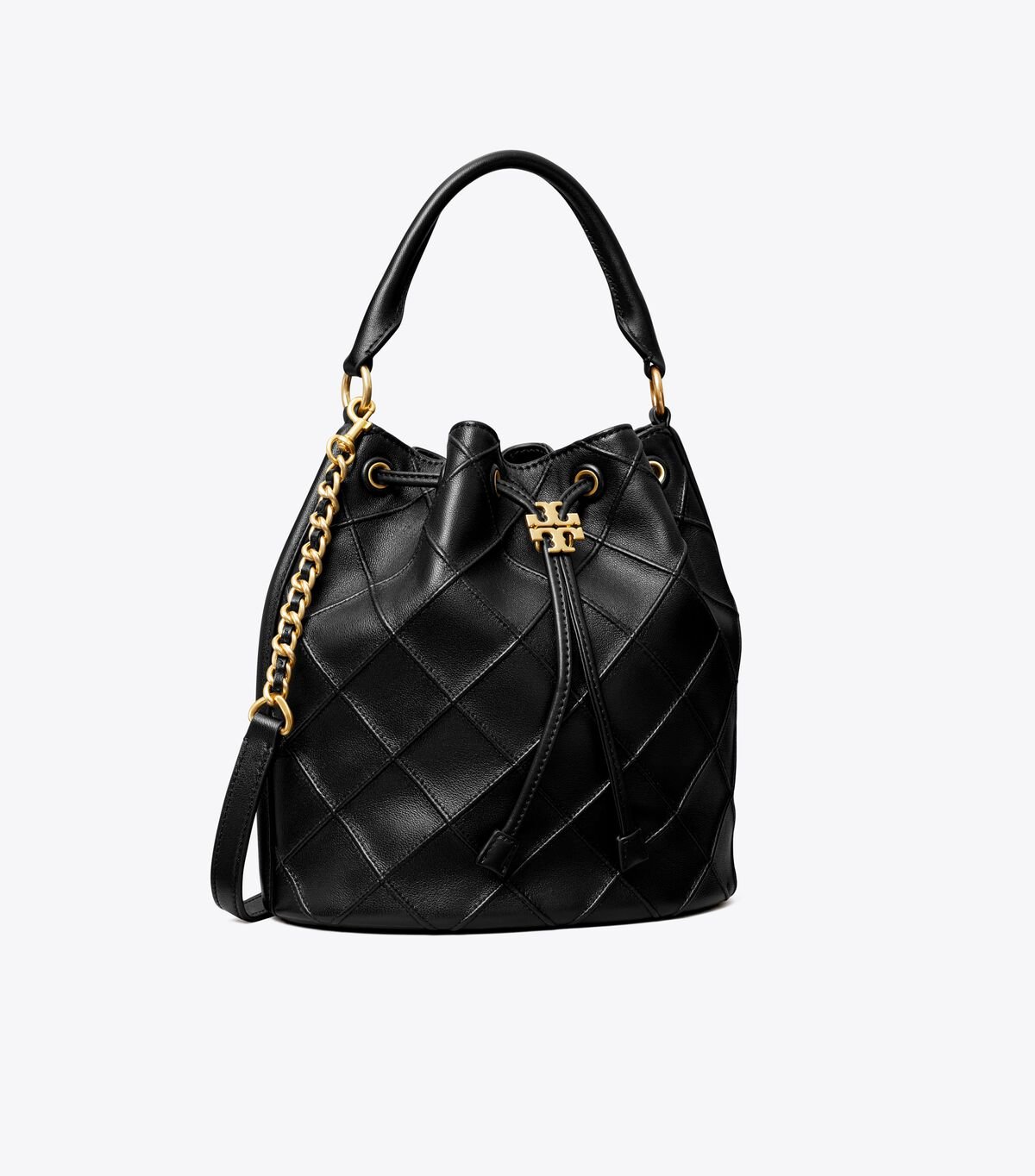 Black Women\'s Tory Burch Large Fleming Soft Bucket Bags | TESCUF-246