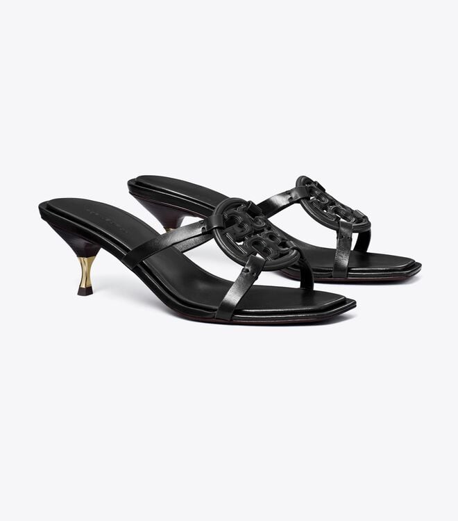 Black Women\'s Tory Burch Miller Bombé Low Heel Sandals | JAUGCH-175