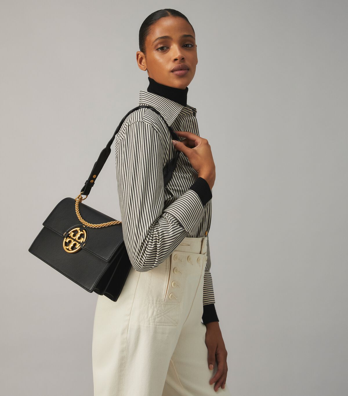 Black Women's Tory Burch Miller Shoulder Bags | ZIAMOV-938