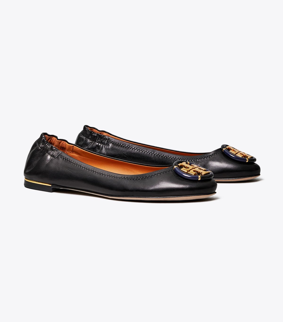 Black Women\'s Tory Burch Multi-logo Ballet Flats | FJKYUG-478