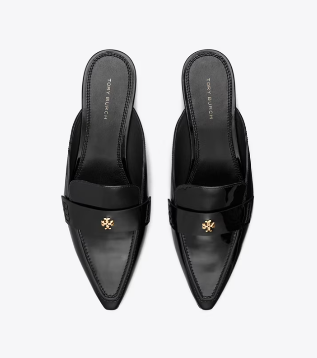 Black Women's Tory Burch Pointed Backless Loafers | WAKBRX-690