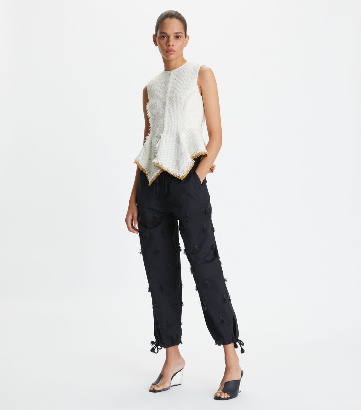 Black Women's Tory Burch Poplin Drawstring Pants | SXRTUG-184