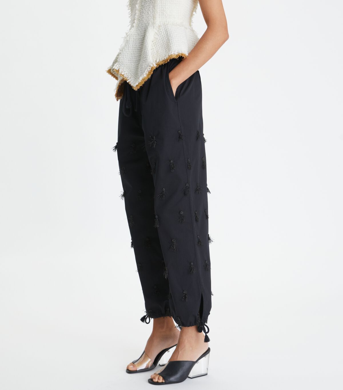 Black Women's Tory Burch Poplin Drawstring Pants | SXRTUG-184