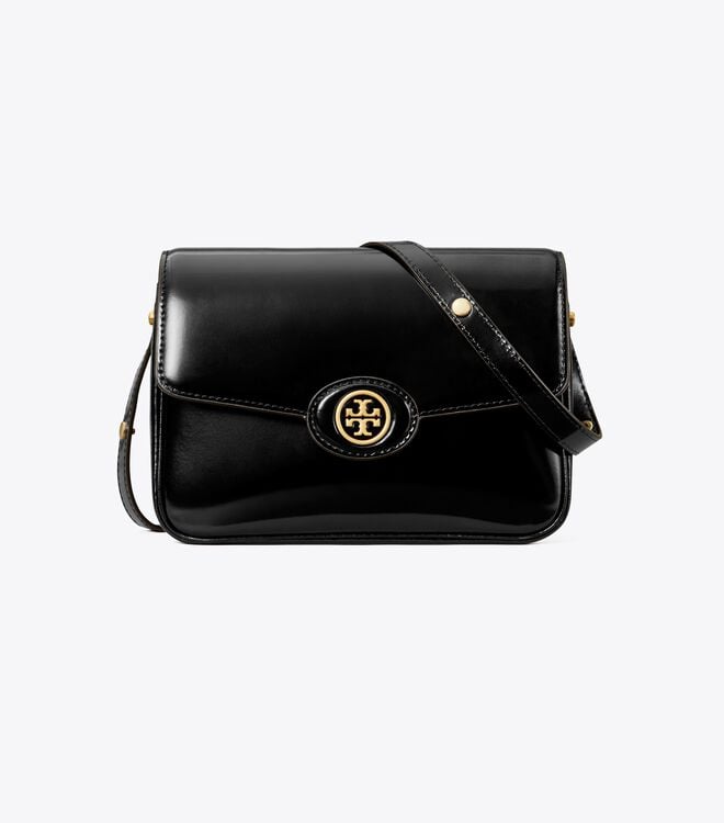 Black Women's Tory Burch Robinson Spazzolato Convertible Shoulder Bags | FMEDPZ-569