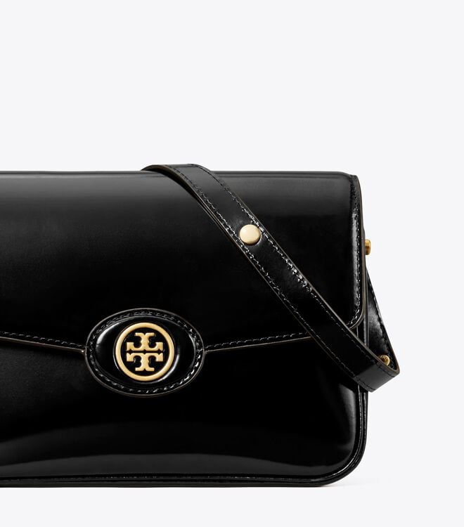 Black Women's Tory Burch Robinson Spazzolato Convertible Shoulder Bags | FMEDPZ-569