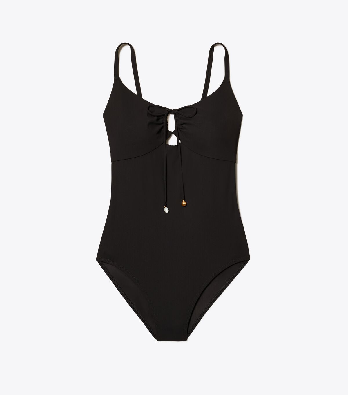 Black Women\'s Tory Burch Ruched One-piece Swimsuits | DKCYFZ-794