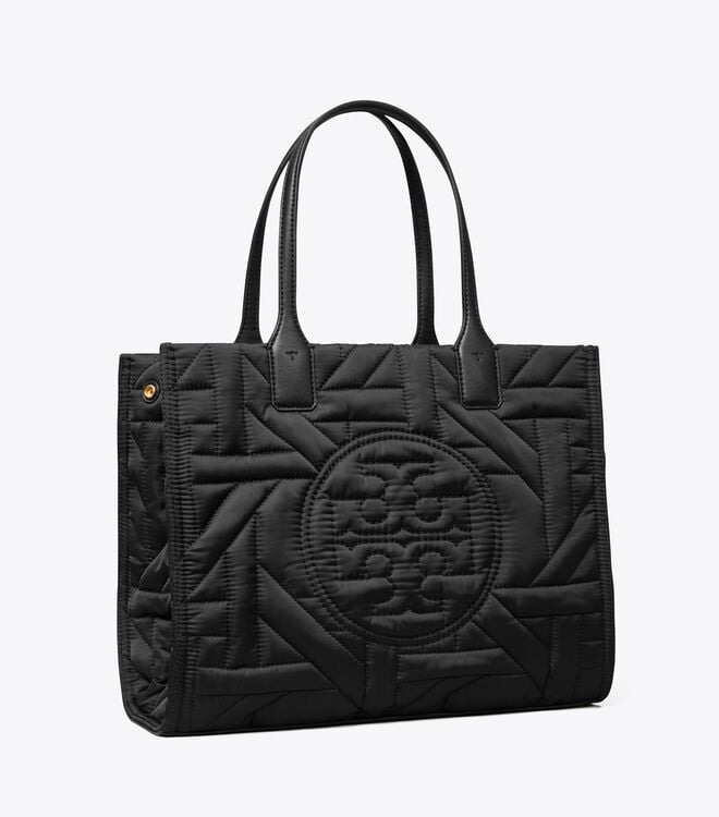 Black Women\'s Tory Burch Small Ella Basketweave Tote Bags | GYZRON-524