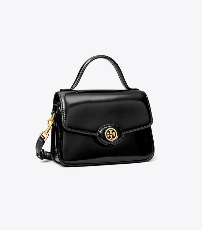 Black Women\'s Tory Burch Small Robinson Spazzolato Top- Handbag | VJUODP-482