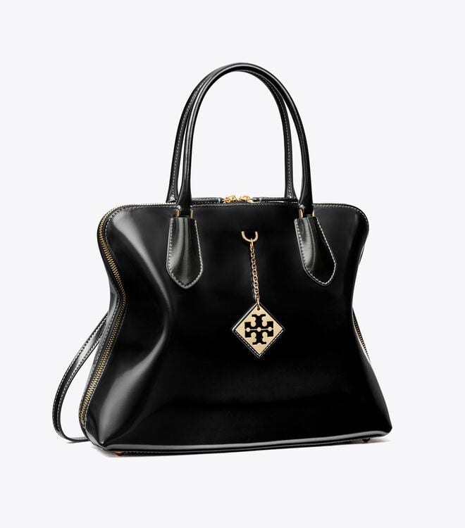 Black Women\'s Tory Burch Swing Satchel Bags | ENJULW-910