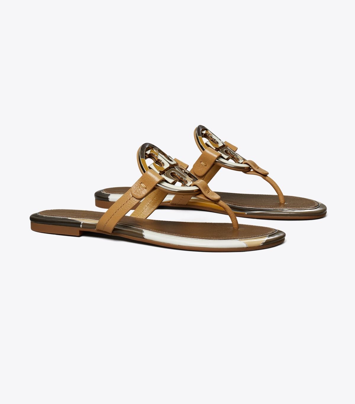 Brown Women\'s Tory Burch Enamel Miller Sandals | AJMQRI-456