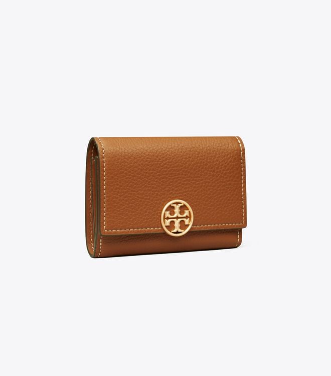 Brown Women\'s Tory Burch Medium Miller Flap Wallets | WCPZSO-508