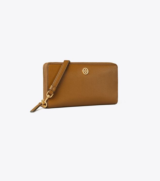 Brown Women\'s Tory Burch Robinson Zip Continental Wallets | SETKVW-052