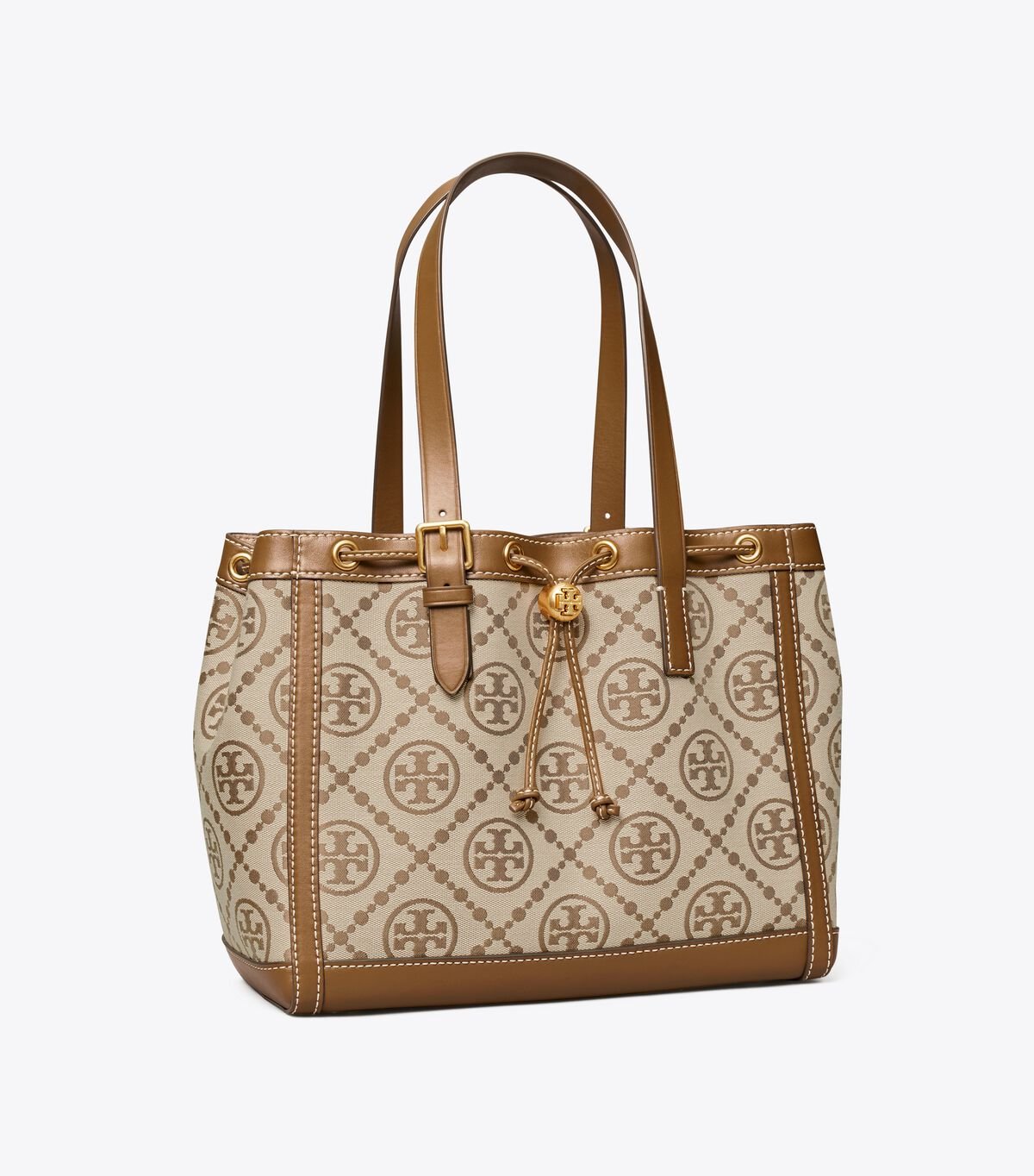 Brown Women\'s Tory Burch T Monogram Jacquard Small Tote Bags | ZXWJVI-508