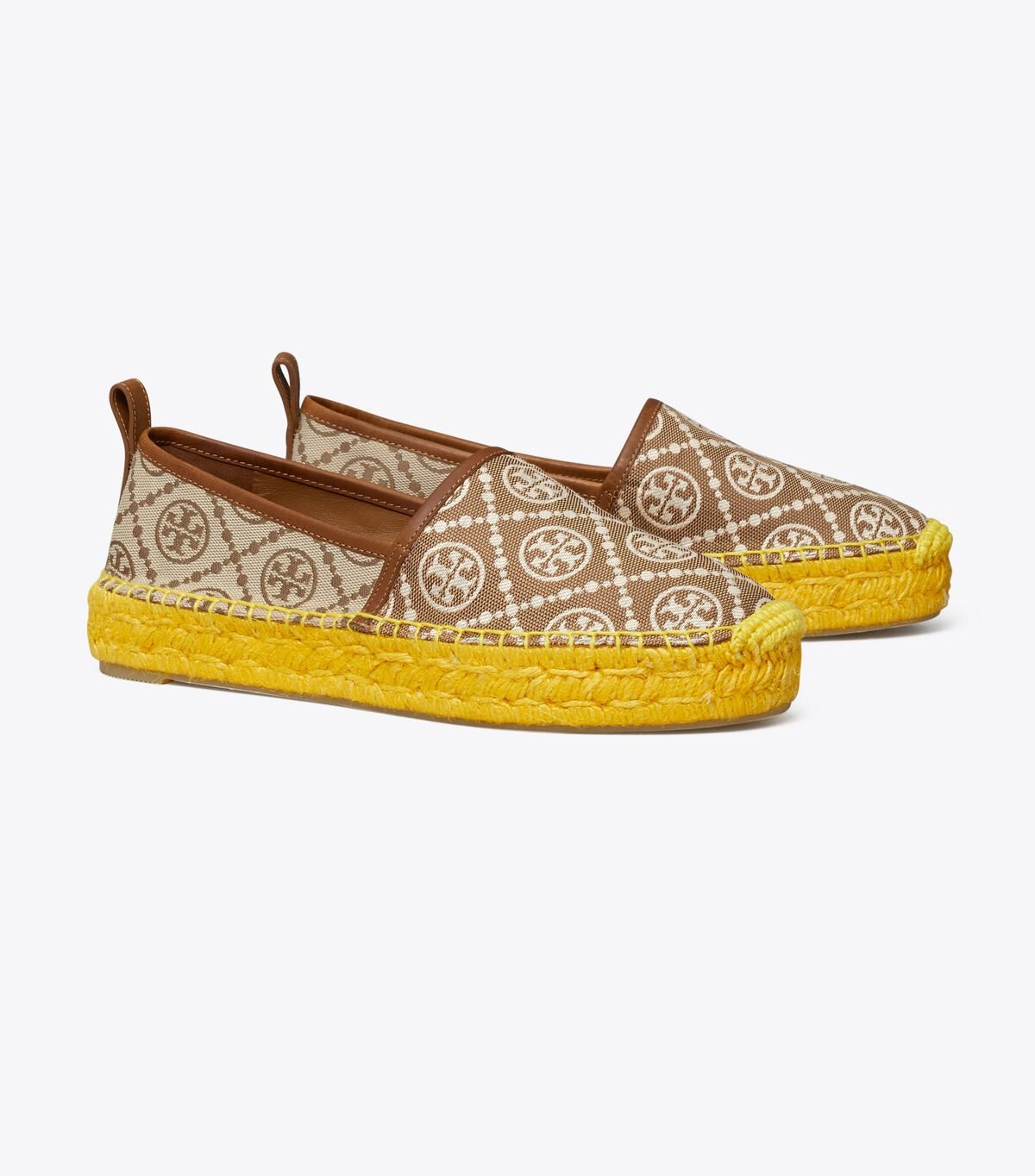 Brown / Yellow Women\'s Tory Burch T Monogram Platform Espadrille | MPCEIF-321