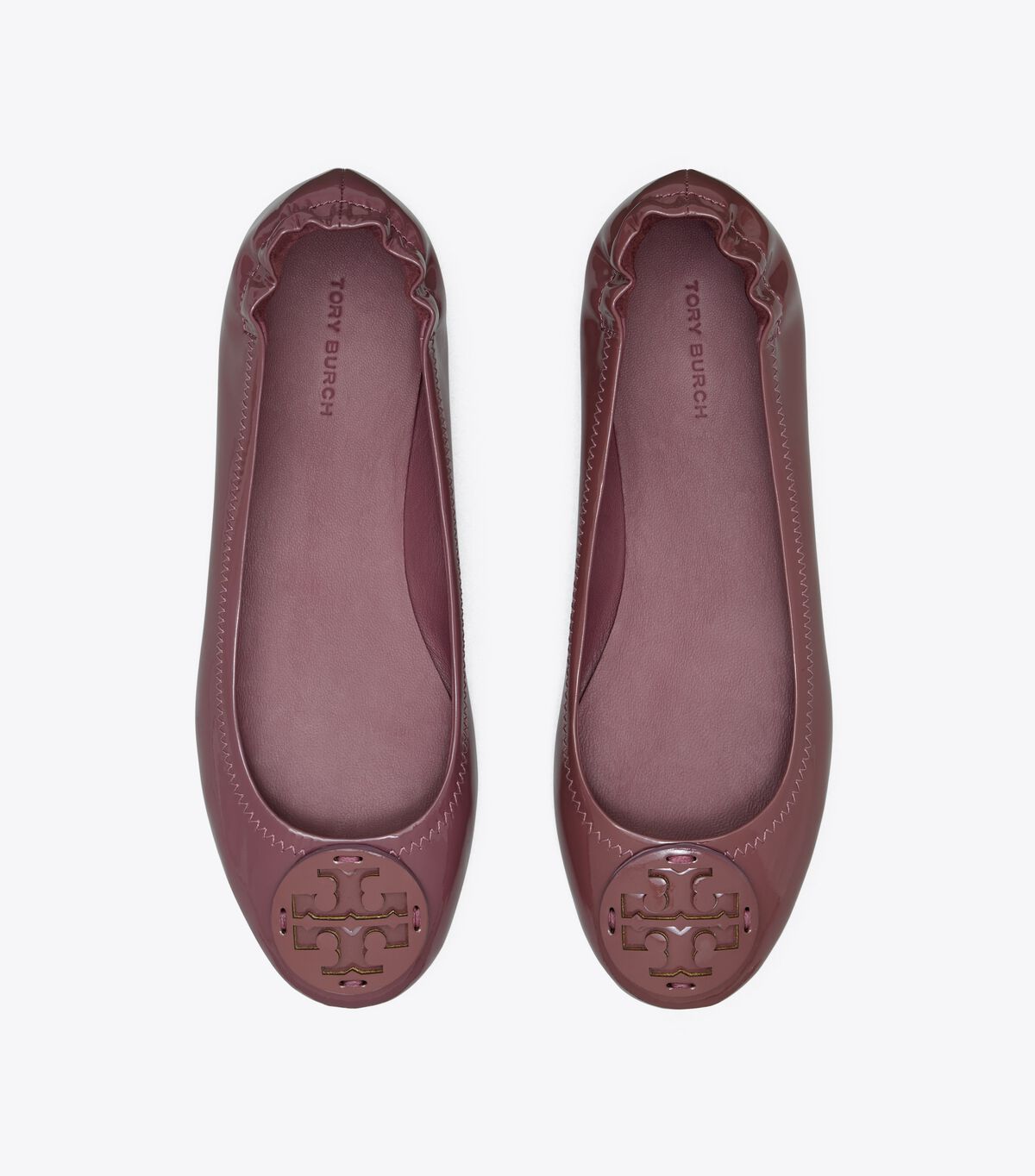 Burgundy Women's Tory Burch Minnie Travel Ballet Flats | BVCZKW-067