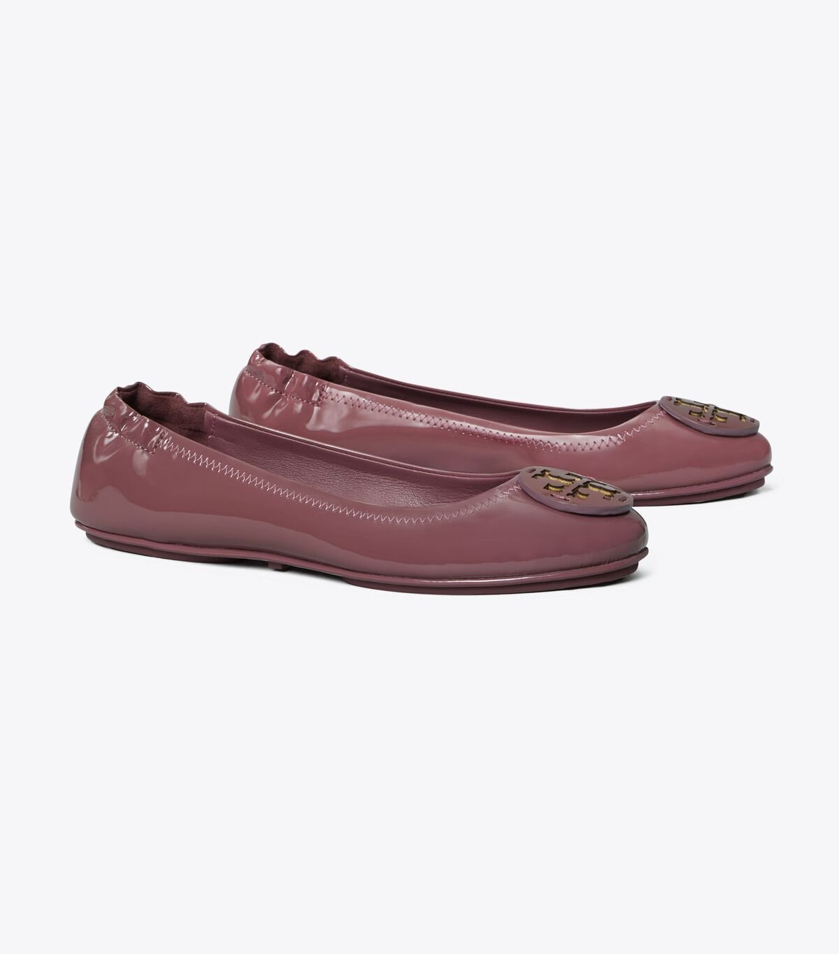 Burgundy Women\'s Tory Burch Minnie Travel Ballet Flats | BVCZKW-067