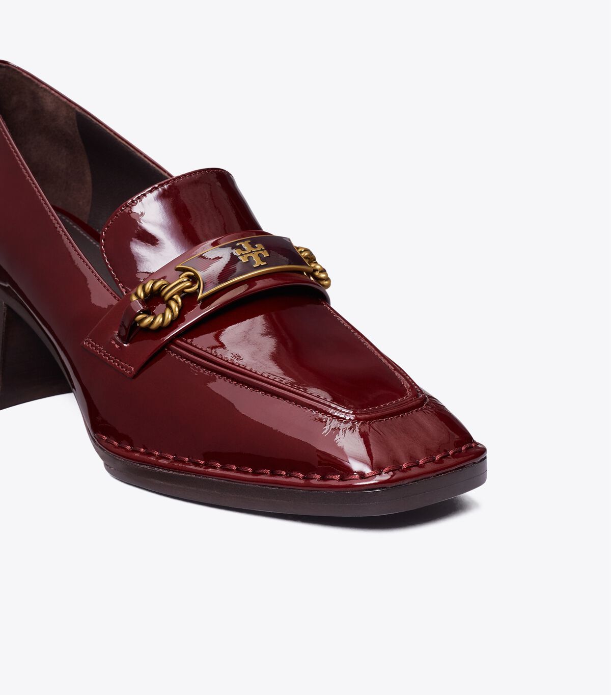 Burgundy Women's Tory Burch Perrine Heel Loafers | AQLEDI-397