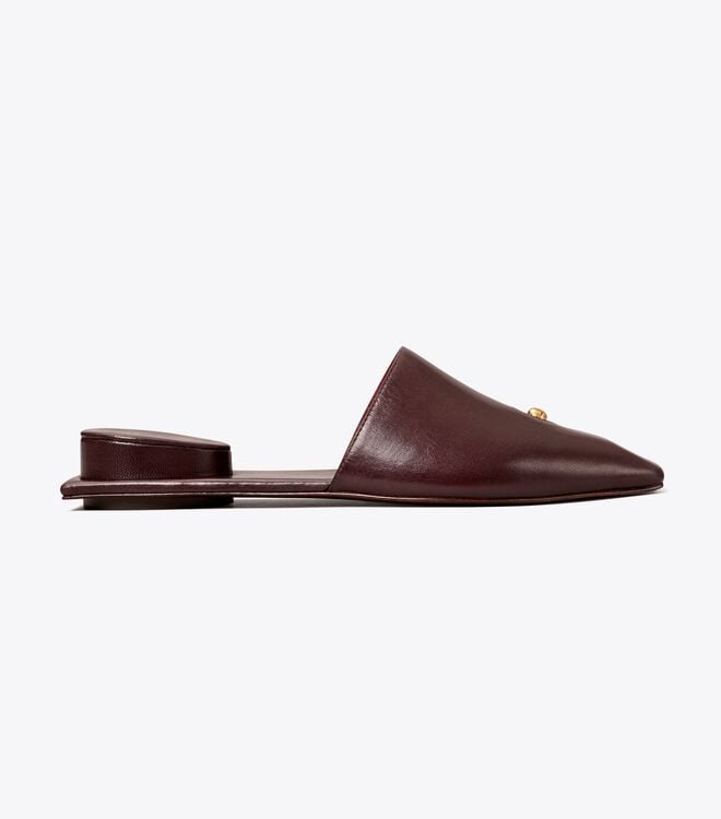 Chocolate Women's Tory Burch Pierced Mule Loafers | HBMLVX-680