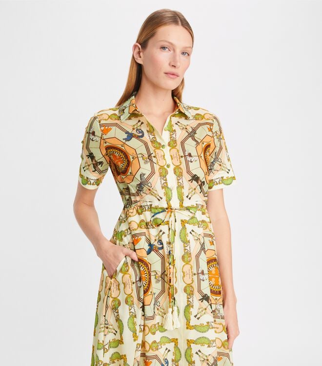 Flower Women's Tory Burch Printed Cotton Dress | EHDMWX-892