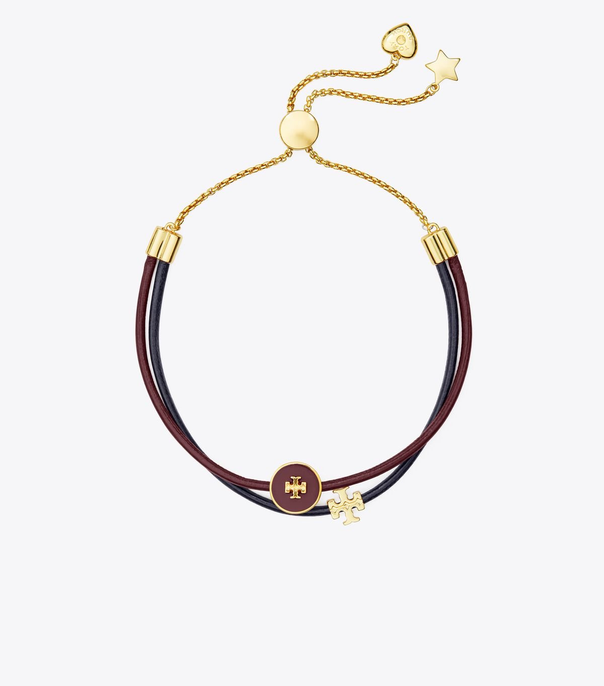 Gold / Burgundy / Navy Women\'s Tory Burch Kira Enamel Slider Bracelet | SJZABF-149