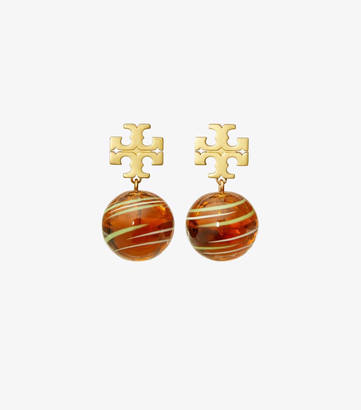 Gold / Orange Women\'s Tory Burch Roxanne Small Drop Earrings | IHLORK-760