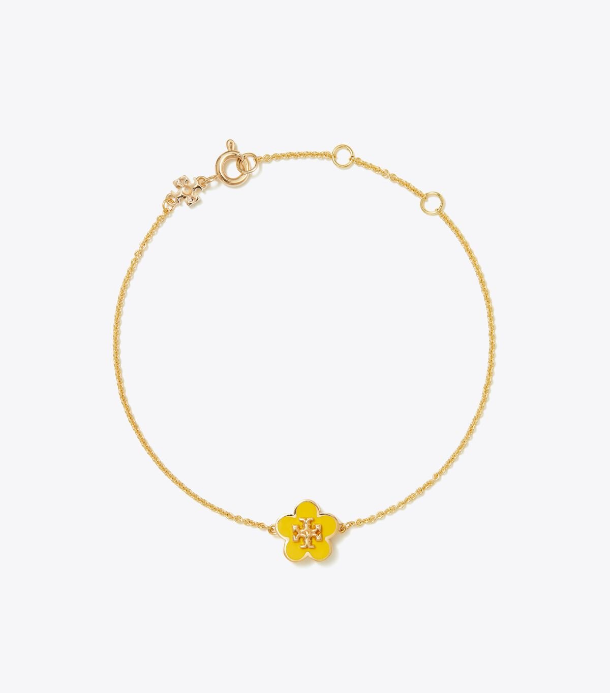 Gold Women\'s Tory Burch Kira Enamel Flower Bracelet | NPVDMR-820