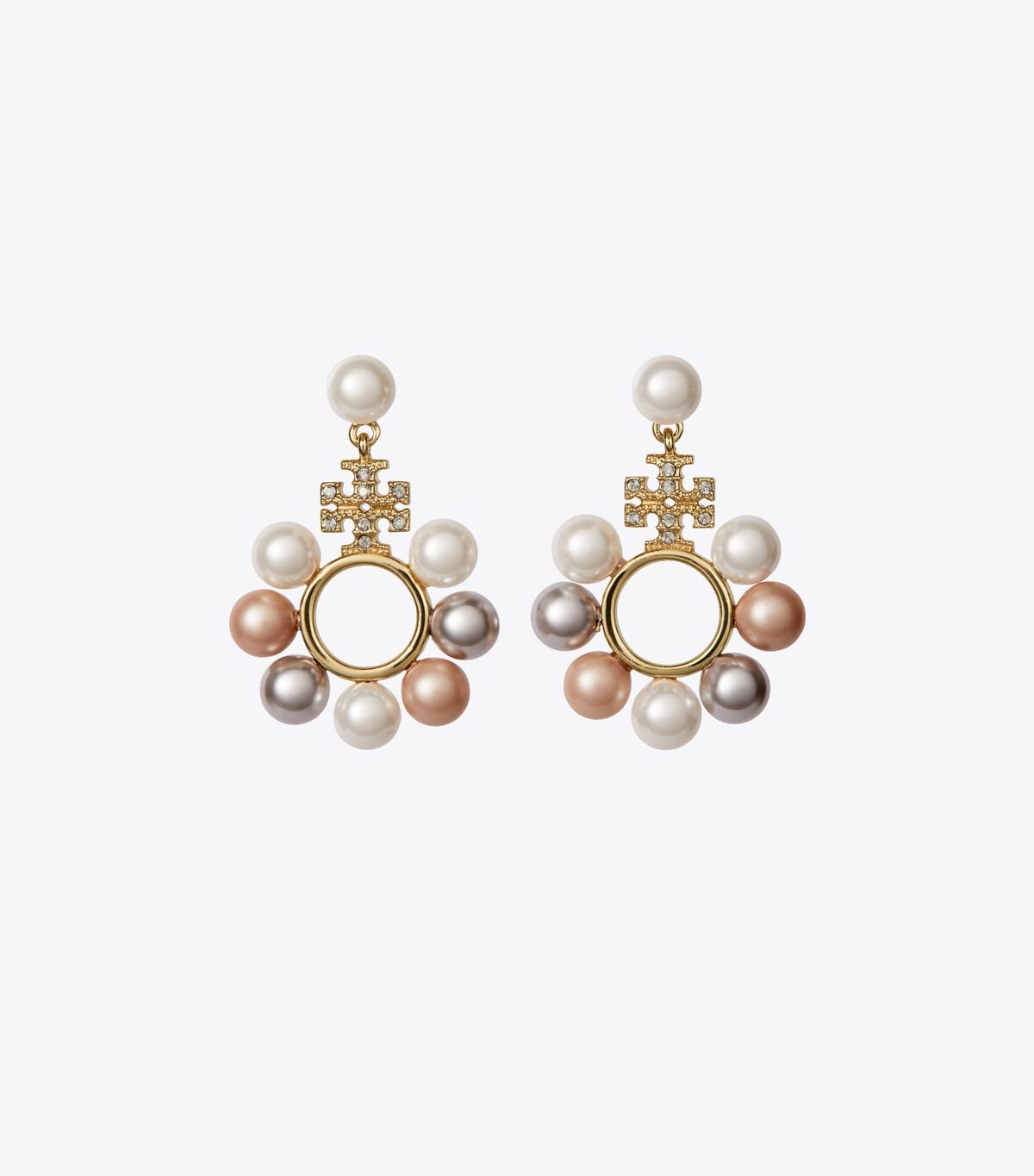 Gold Women\'s Tory Burch Kira Multi Pearl Earrings | BKRHNA-417