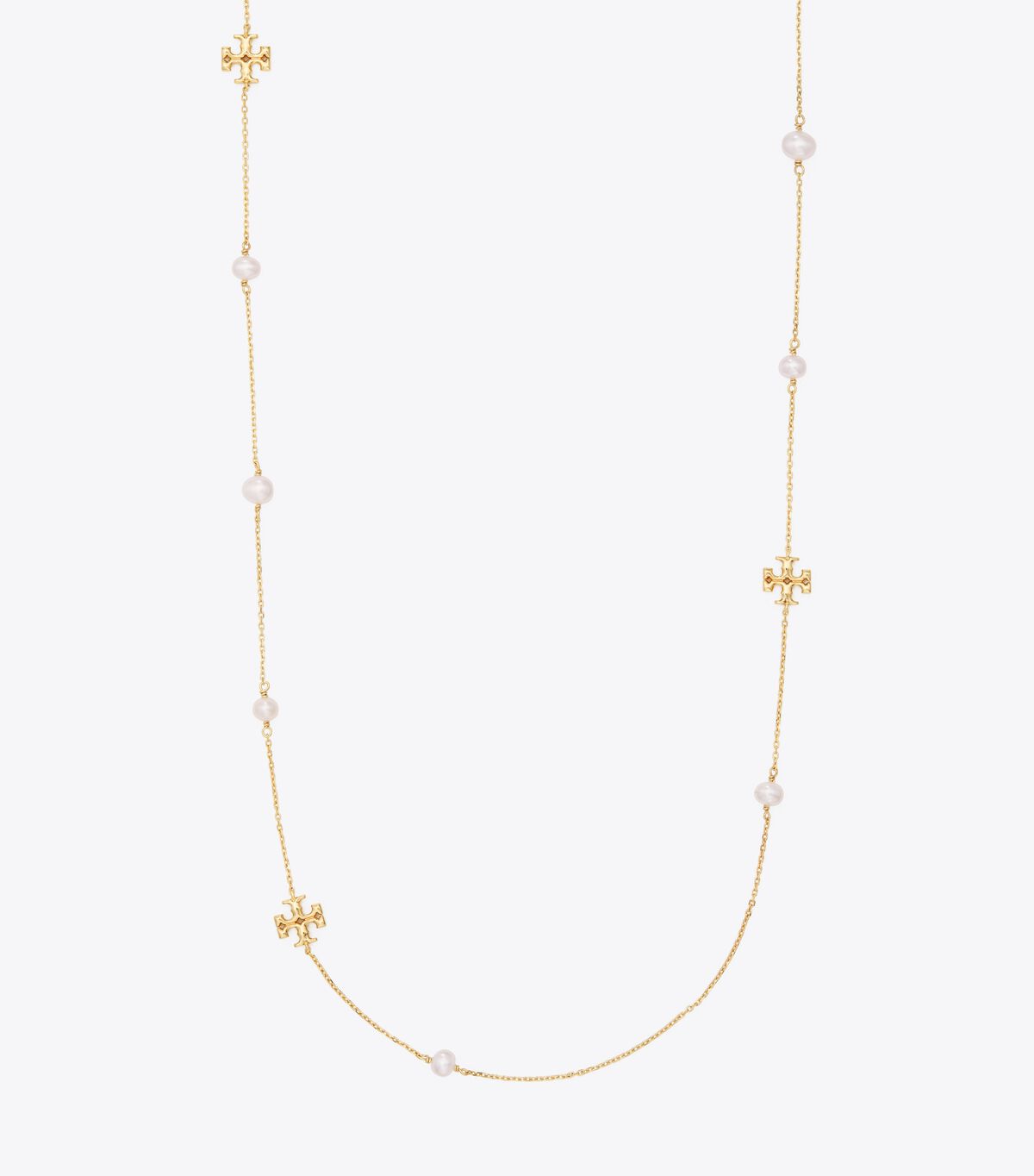 Gold Women\'s Tory Burch Kira Pearl Delicate Long Necklace | GSRYFC-941