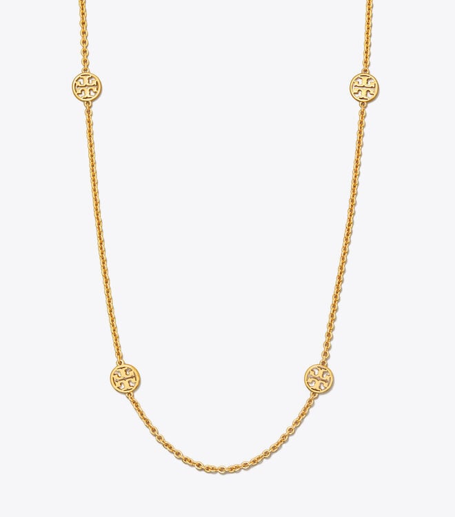 Gold Women\'s Tory Burch Miller Delicate Necklace | TZQRPO-208