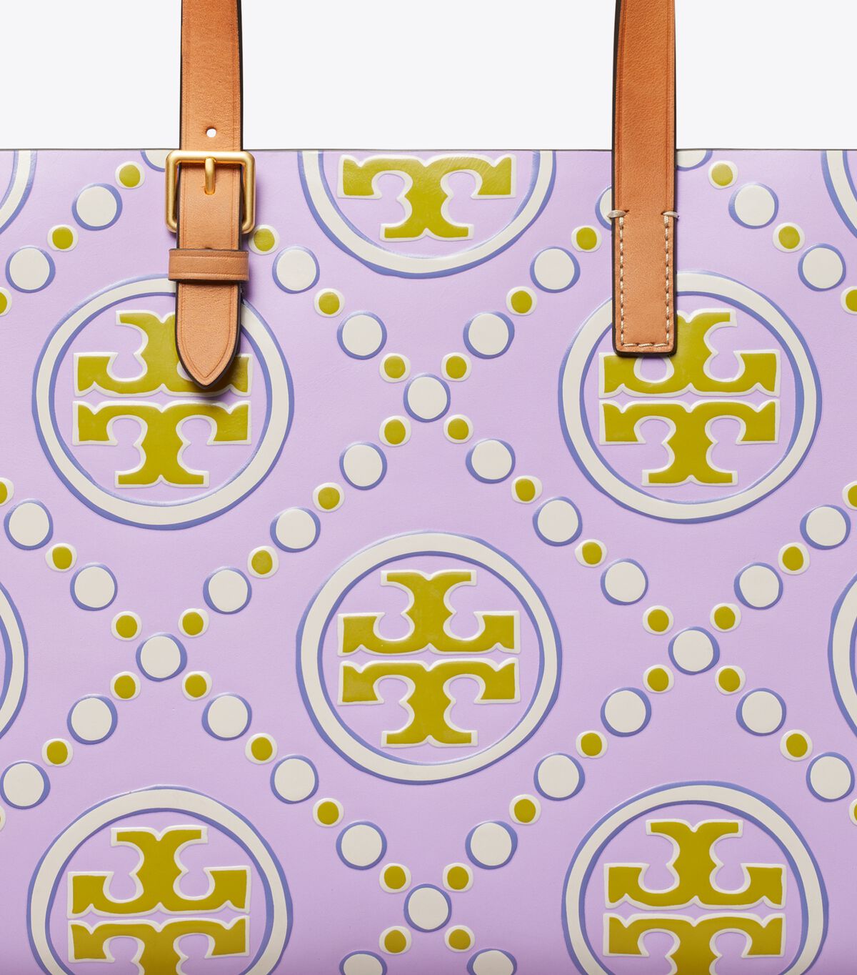 Lavender / White Women's Tory Burch Small T Monogram Contrast Embossed Tote Bags | VMBLJP-814