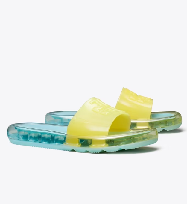 Light Blue / Yellow Women\'s Tory Burch Bubble Jelly Slides | SAUJVD-396