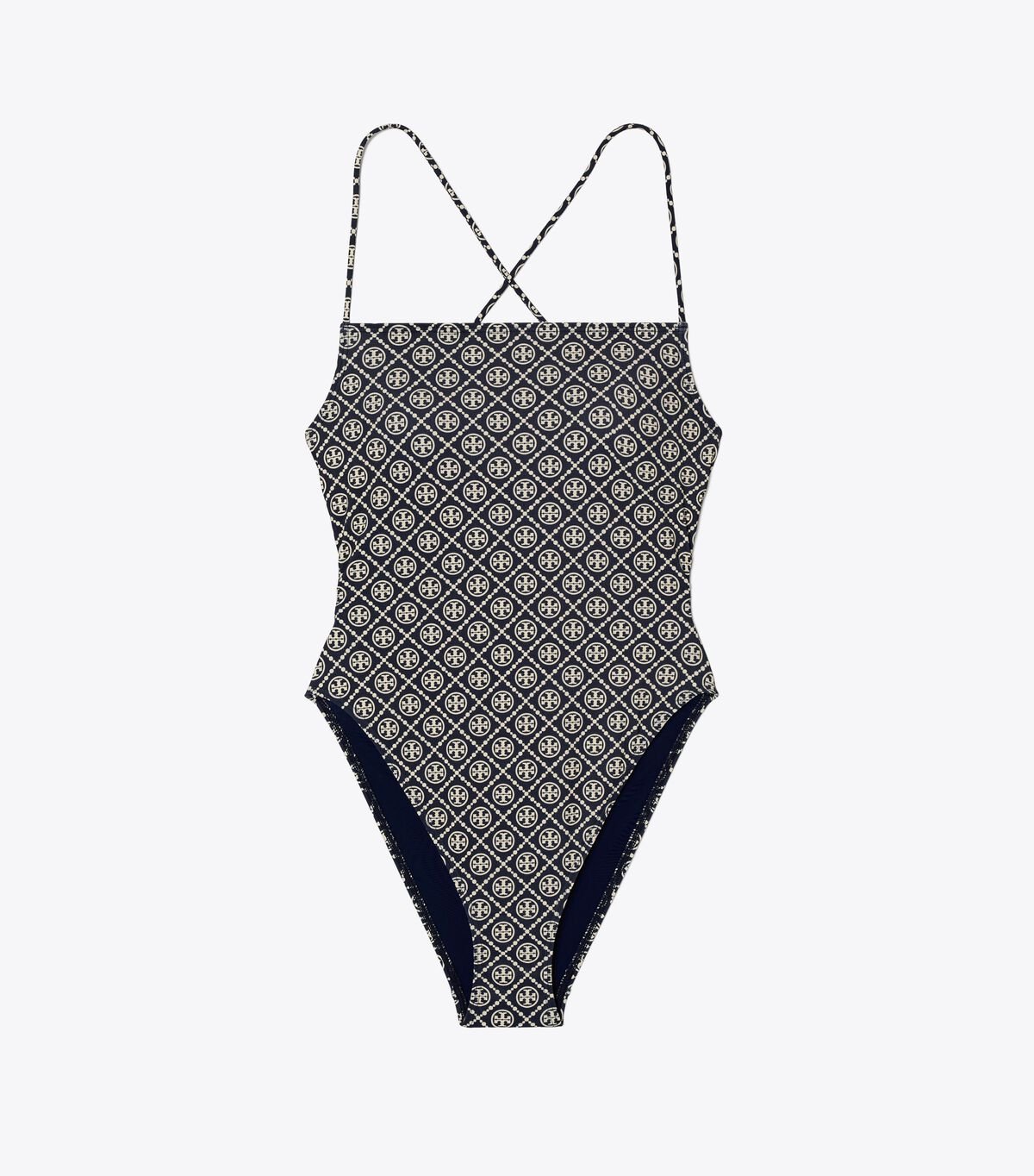 Navy Women\'s Tory Burch Printed Tie-back One-piece Swimsuits | DFQMKL-925