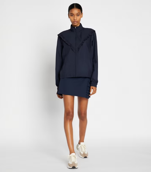 Navy Women's Tory Burch Ruffle Windbreaker | KJLSQR-087