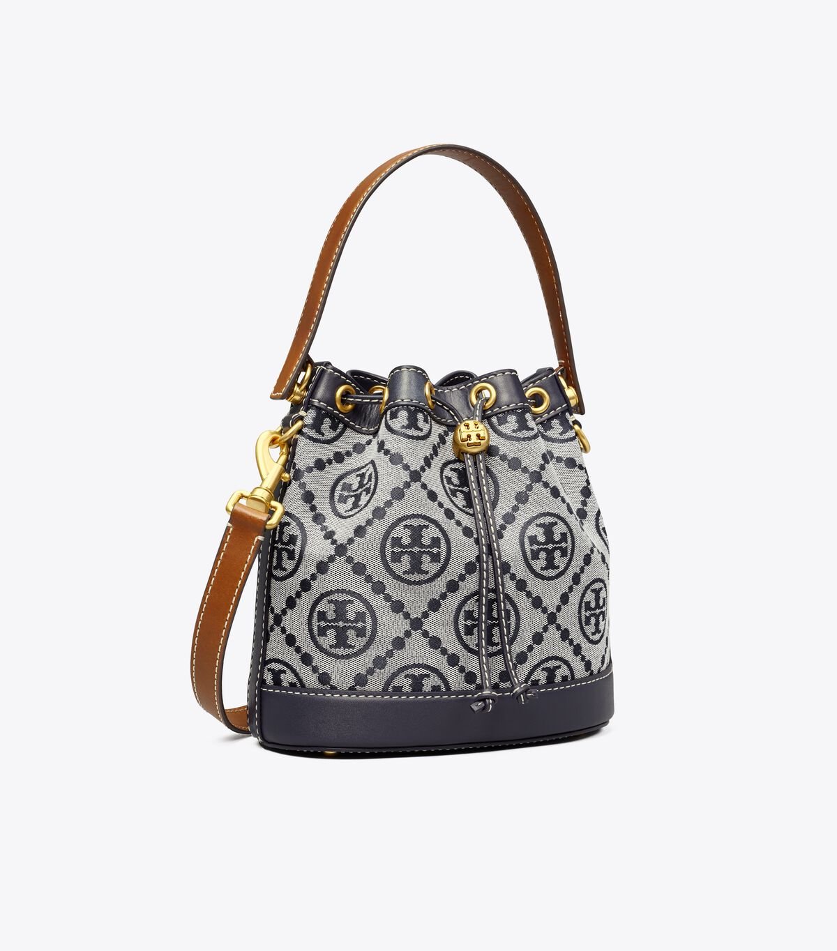 Navy Women\'s Tory Burch T Monogram Bucket Bags | WOMCHL-216