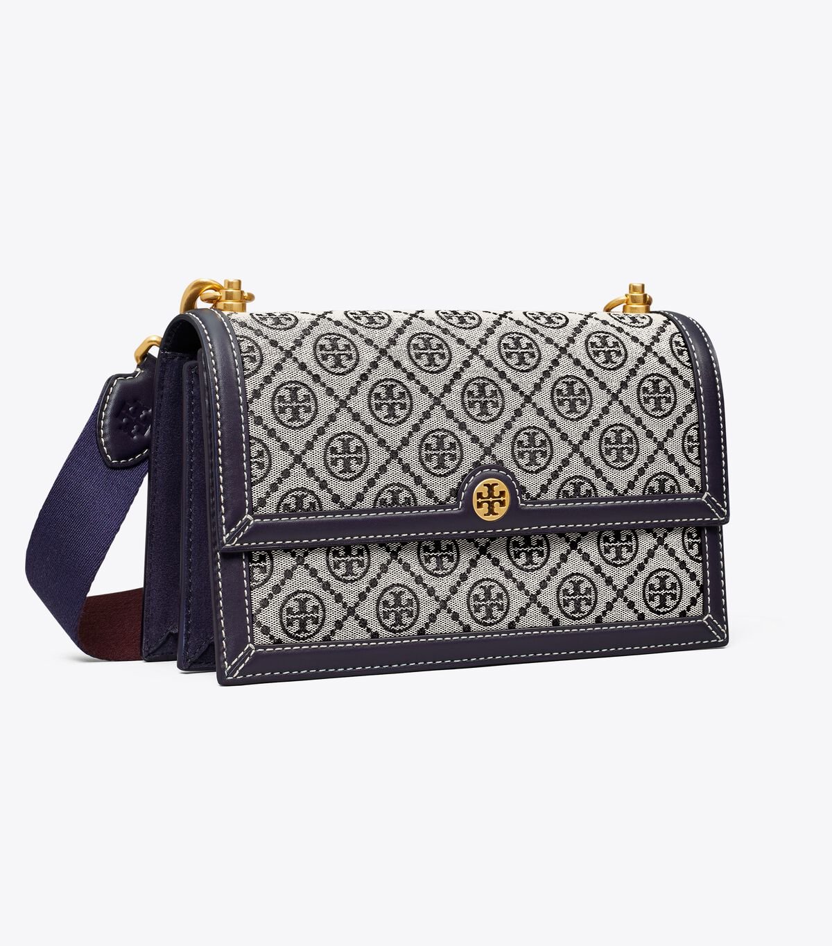 Navy Women\'s Tory Burch T Monogram Shoulder Bags | CKZRYP-938