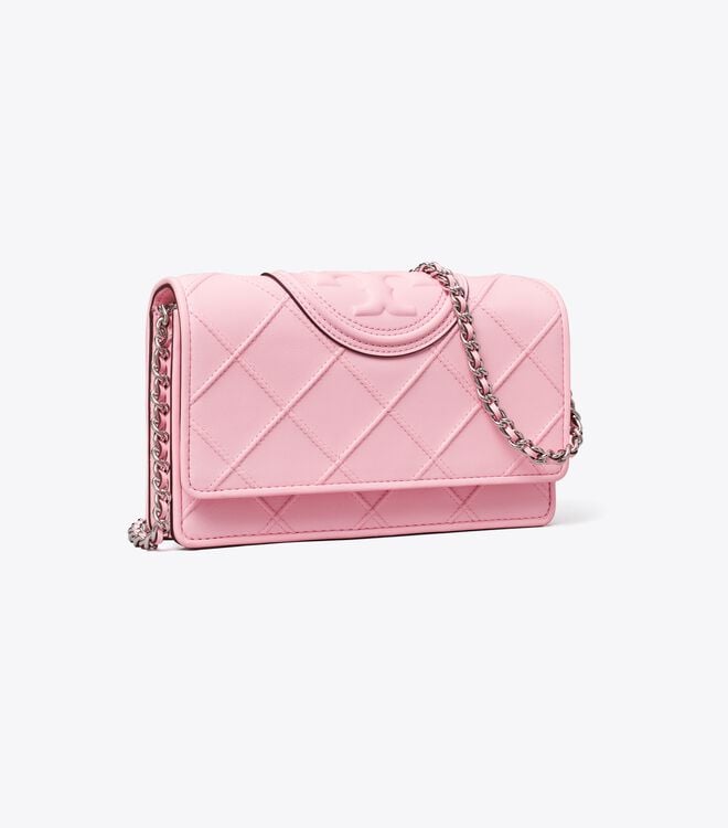 Pink Women\'s Tory Burch Fleming Soft Chain Crossbody Bags | MWUYVX-014