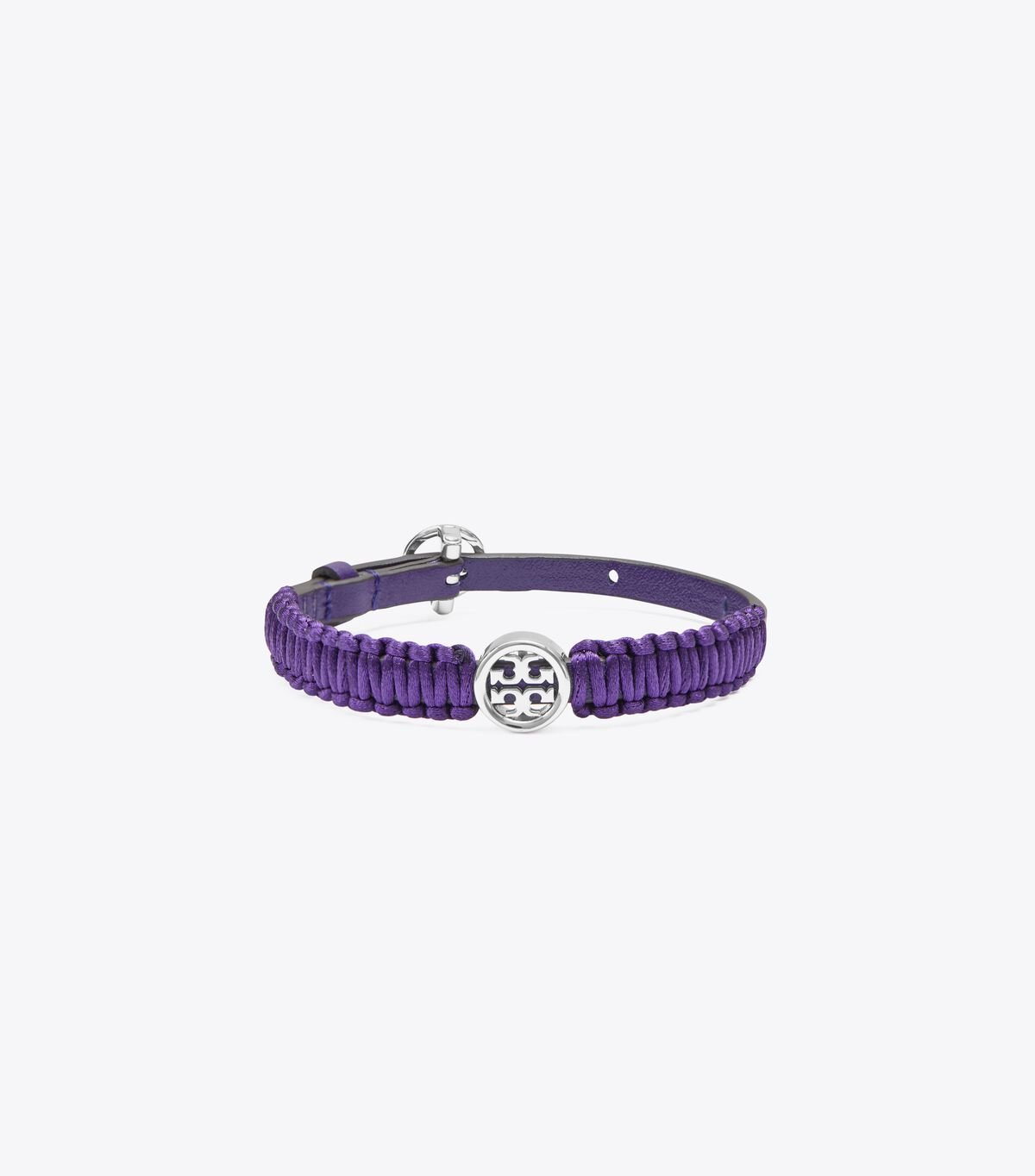 Purple Women\'s Tory Burch Miller Silk Leather Bracelet | PFNURH-018