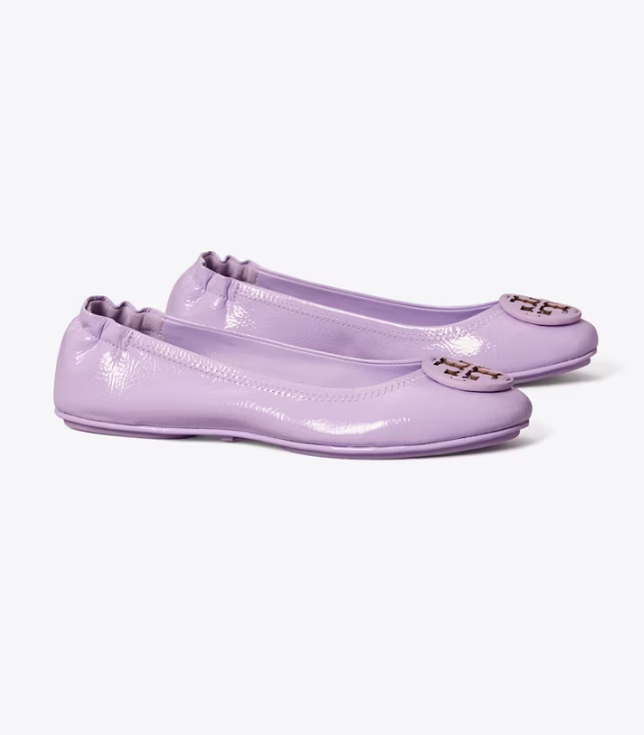 Purple Women\'s Tory Burch Minnie Travel Flat Shoes | BFQLGW-024