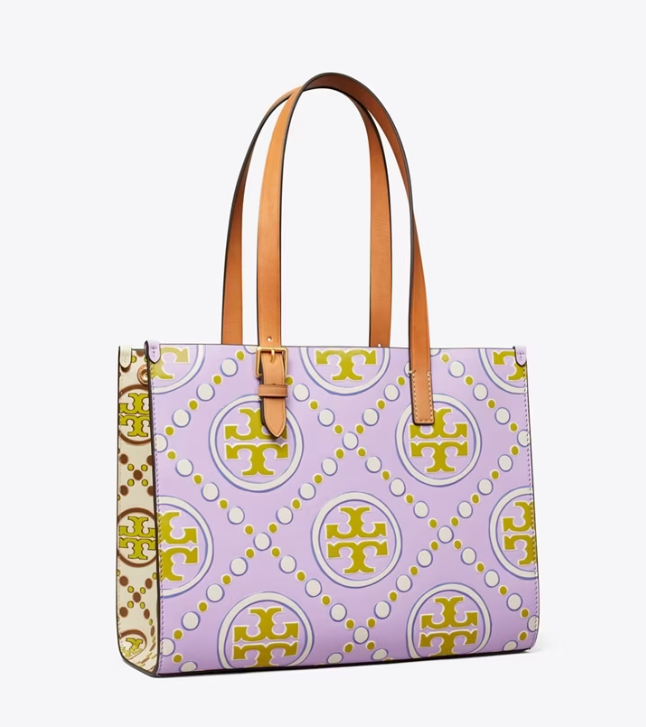 Purple Women\'s Tory Burch Small T Monogram Contrast Embossed Handbag | XASTDI-715