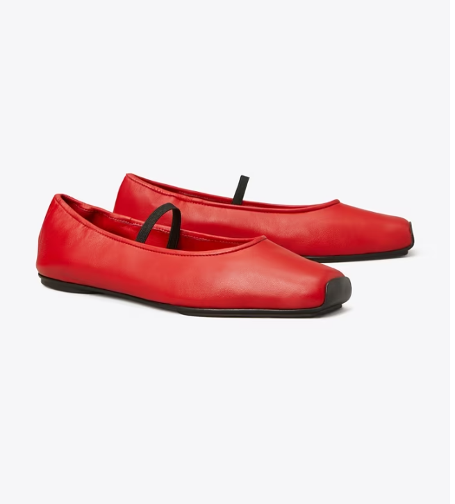 Red Women\'s Tory Burch Runway Flat Shoes | HIQDVT-563