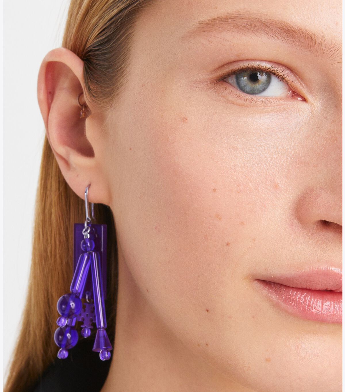 Silver / Purple Women's Tory Burch Beaded Tassel Earrings | VTFIKY-952