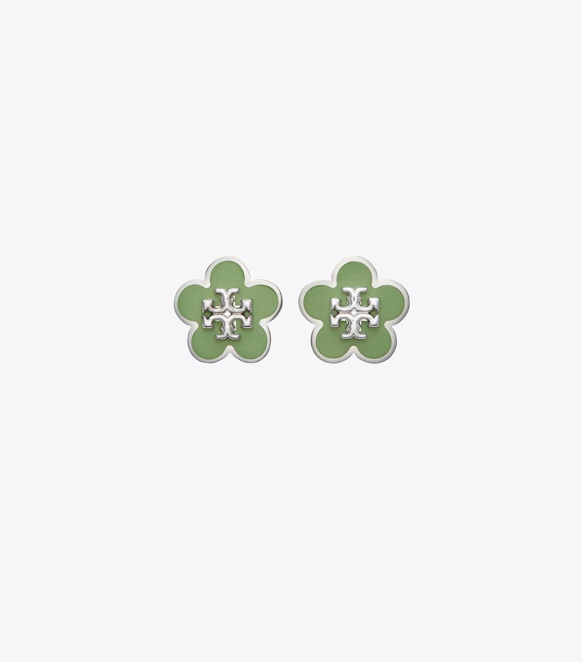 Silver Women\'s Tory Burch Kira Enamel Flower Stud Earrings | TBVKJI-357