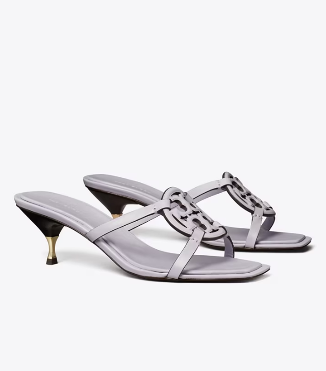 Silver Women\'s Tory Burch Miller Bombé Low Heels Sandals | YFJLET-158